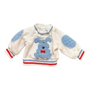 Vintage baby blue puppy sweater Size 3-6 months